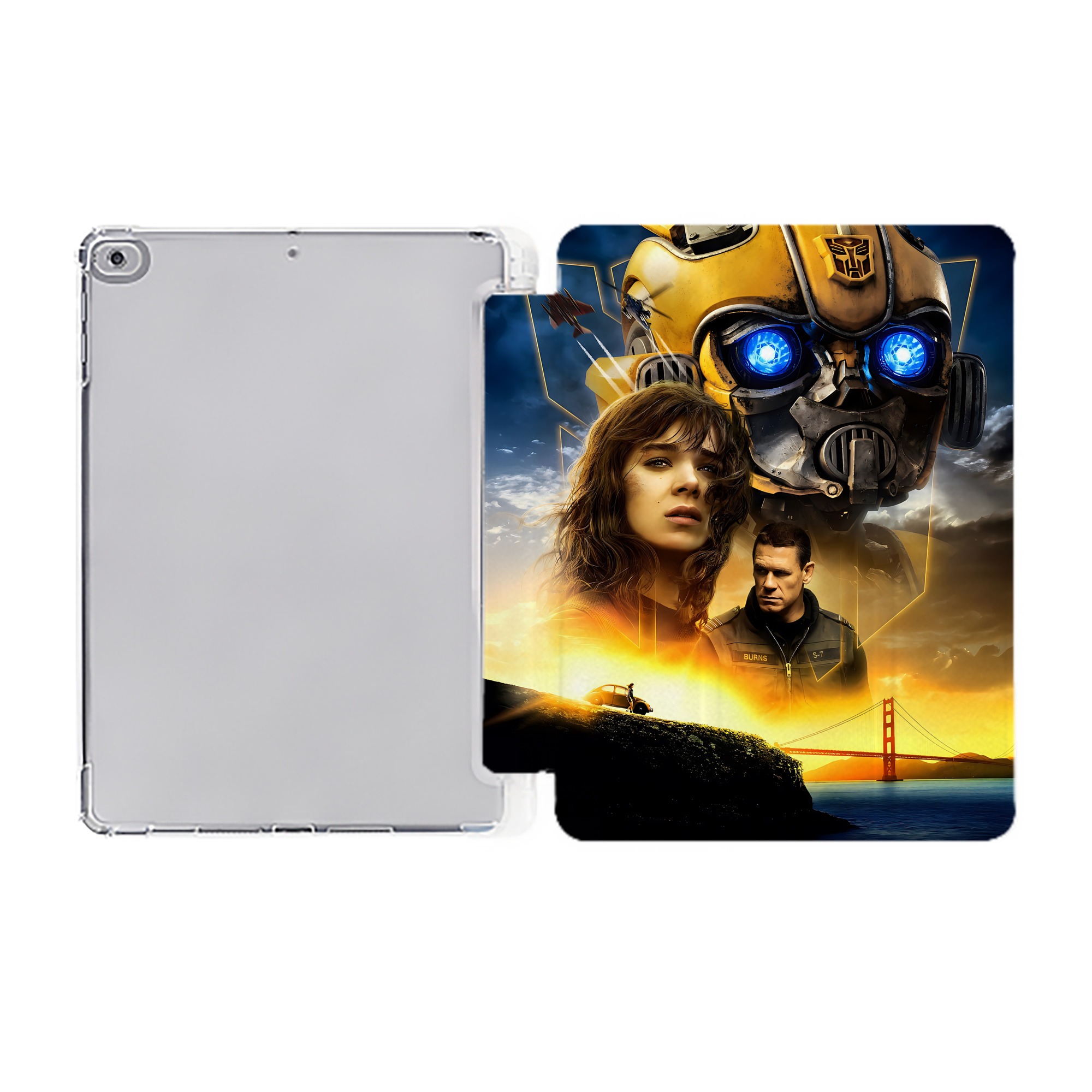 （画像用） Transformers トランスフォーマー IPad ケース ペン収納付き 三つ折りスタンド PUレザー×シリコン 対応機種9.5/10.5/10.9インチ